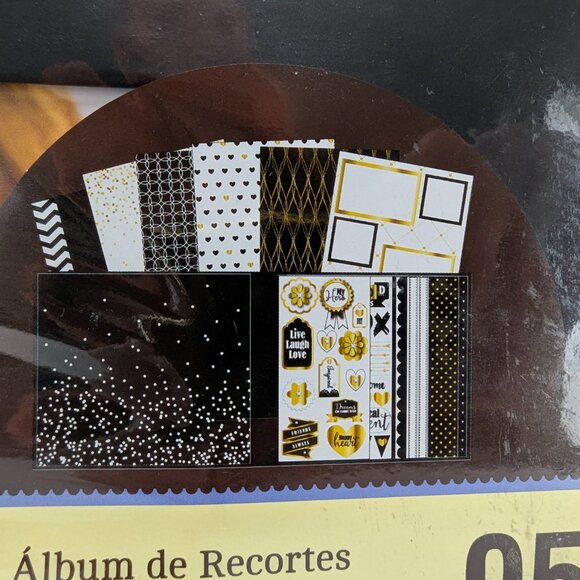 Recollections Scrapbook Album Kit The Good Life 95 Pieces 12"x12" Black Gold New - Picture 2 of 14
